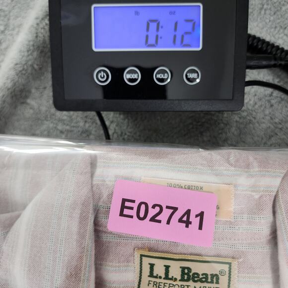 Vintage LL Bean Shirt Womens 14 Pink Striped Flannel Single Needle Tailoring - Picture 8 of 8